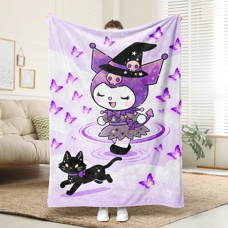 Christmas Throw Blanket - Coperta Sanrio Morbida in Flanella Viola