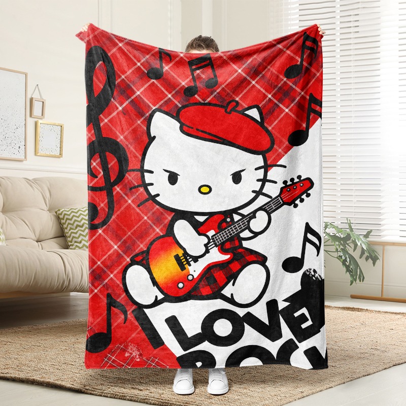 Christmas Throw Blanket - Coperta Sanrio Hello Kitty Rock Star
