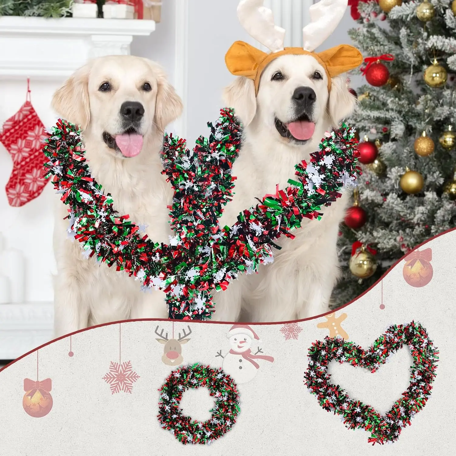 2M Natale Fiocco di neve Tinse - Tinsel Garland Decoration recensione e prezzo