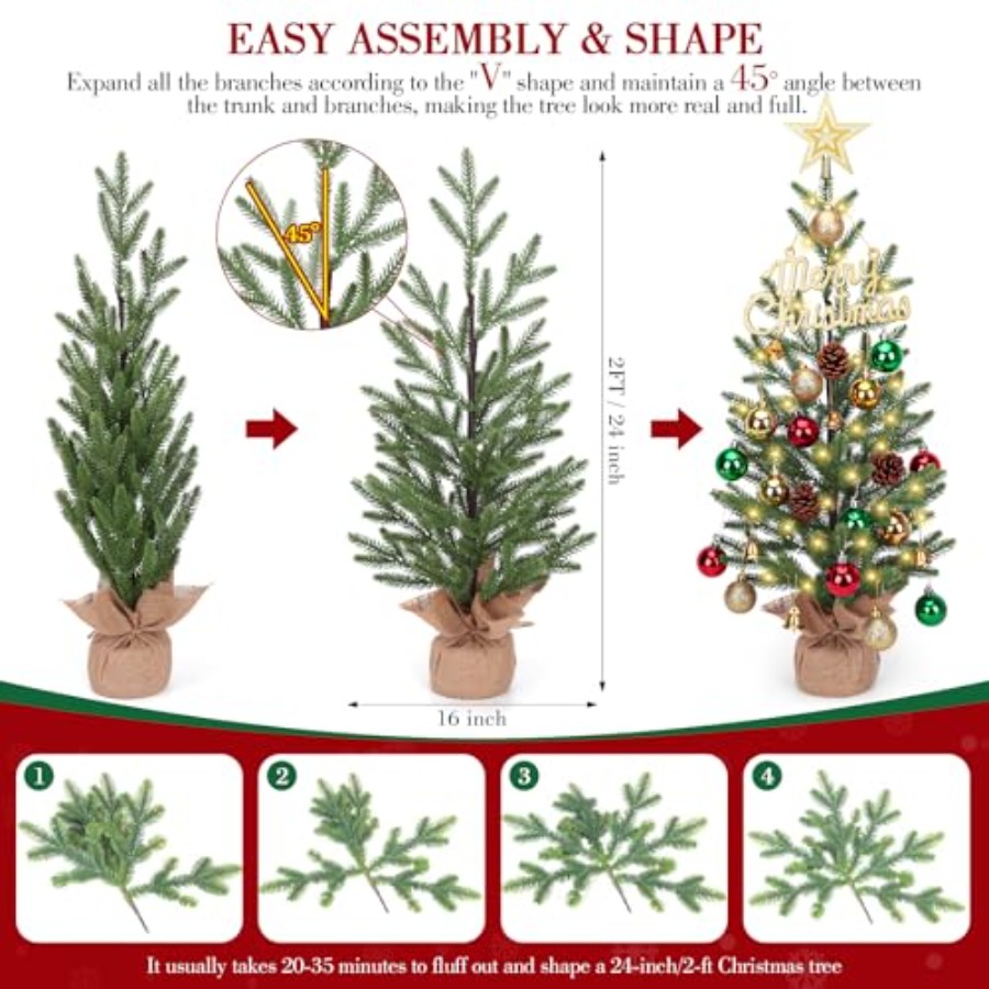 Mini Albero di Natale da 2 Pie - Christmas Tree Artificial recensione e prezzo