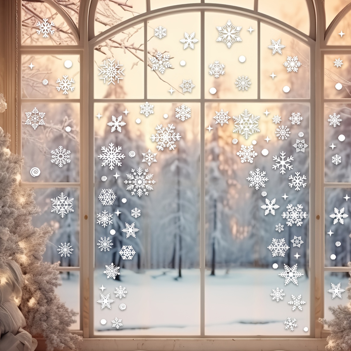 4 fogli di adesivi natalizi pe - Snowflake Window Decal recensione e prezzo