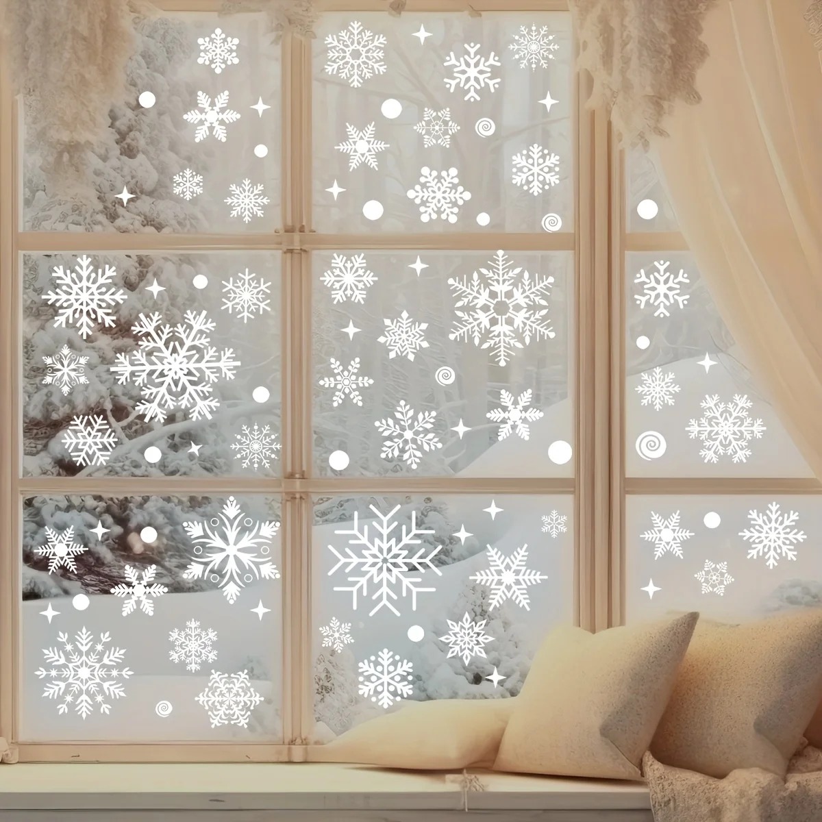 4 fogli/set di adesivi nataliz - Snowflake Window Decal recensione e prezzo