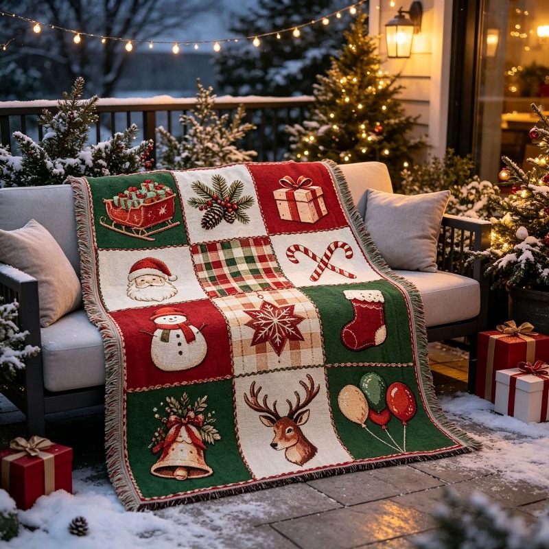 Tappeto natalizio in jacquard  - Christmas Throw Blanket recensione e prezzo