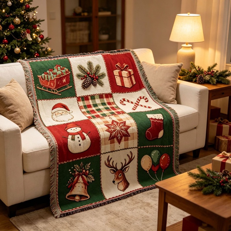 Tappeto natalizio in jacquard  - Christmas Throw Blanket recensione e prezzo